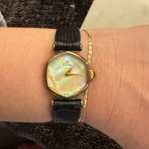 Caran vintage Swiss mother of pearl watch